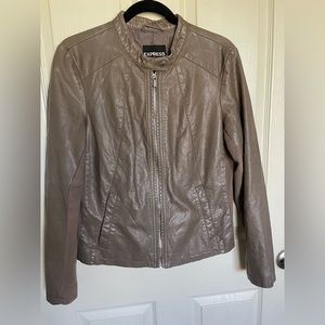 Express Faux Leather Zip Up Jacket